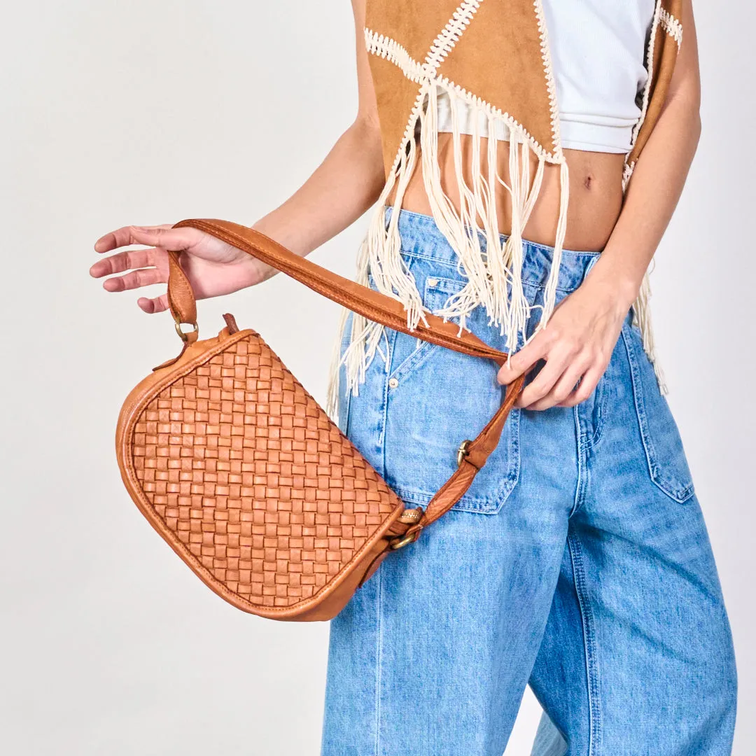 Woven texture saddle crossbody bags wholesale